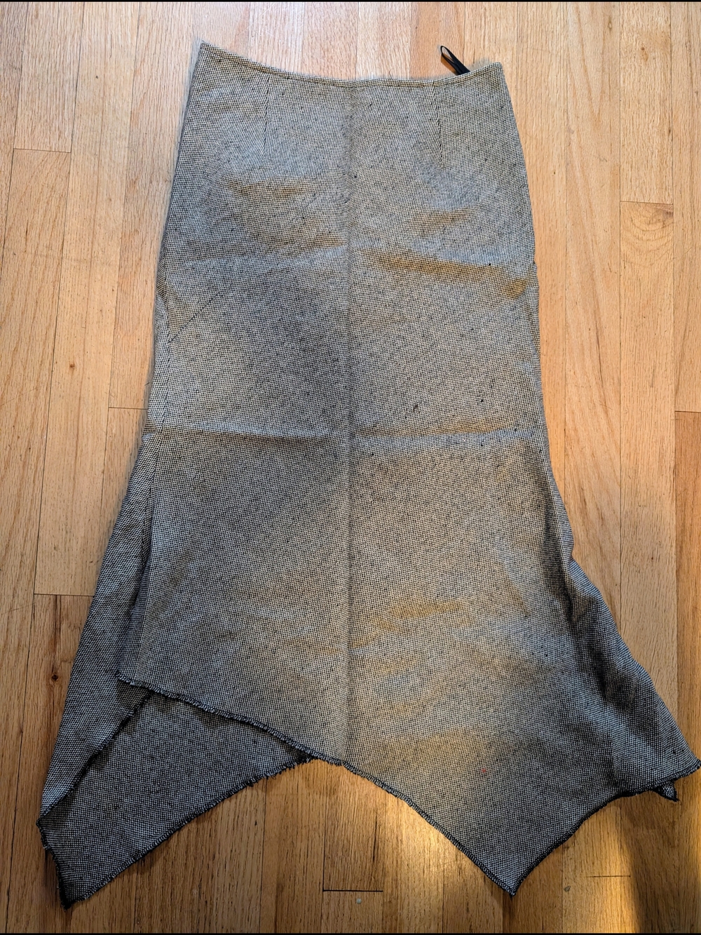 Japanese Brand Gray Asymmetrical Hem Women's Skirt